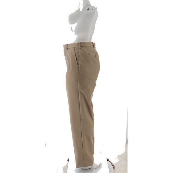 NWT LANDS' END UNIFORM MEN'S PERFECT FIT CHINO PANTS KHAKI 33 UNHEMMED & 33X30 - Picture 3 of 15